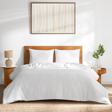 DAPU 100 Linen Duvet Cover Set - Pure Natural French Flax Linen with Multiple C