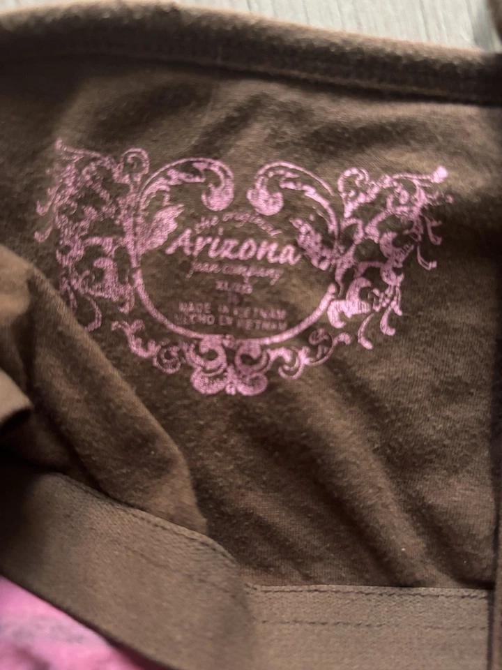 Lindo cami a rayas rosa y marrón Arizona talla XL para mujer Y2K años 2000 Foto 3 de 3