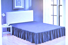 Wrap Around Gathered Ruffled Bed Skirt Luxury Microfiber Fabric Grey Queen Sz