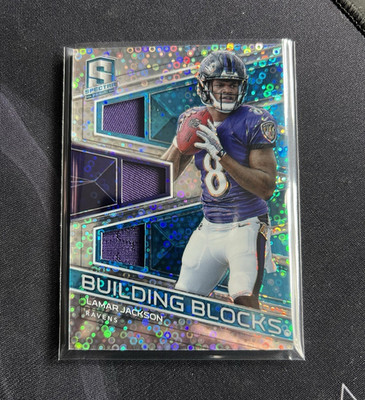 Panini Spectra 2018 Lamar Jackson #11 Building Blocks Patch /50 Ravens NFL