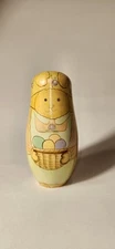 5 Russ Berrie Co Easter Bunny Wood Nesting Dolls Vintage