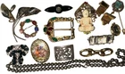 VICT DECO Lot 16 PC 12K GOLD FILLED STERLING SILVER RING PENDANT BROOCHES STONES