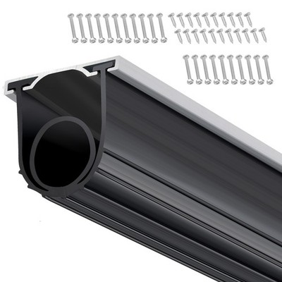 Uimoso Garage Door Bottom Seal with Track Retainer, 16ft T-End, 5/16 inch