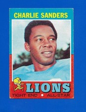 1971 Topps Football #210 Charlie Sanders ROOKIE card HOF Detroit Lions Centered. rookie card picture