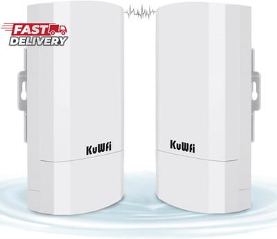 Kuwfi 2-Pack 300Mbps Wireless Bridge, Outdoor CPE Wifi Kit Point to Point Wirele