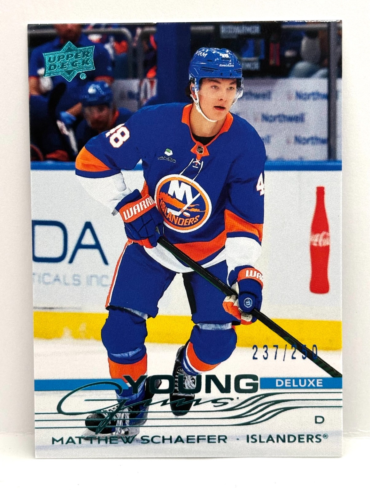 Matthew Schaefer 2025-26 Upper Deck Series 2 Young Guns #451 DELUXE #237/250 RC