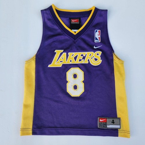 Vintage NBA LA Lakers Kobe Bryant #8 Nike Boy Jersey Size 4 Made In USA Y2K
