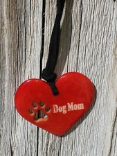 Necklace Pendant in Tagua Nut "Dog Mom" gift for dog parents with paw prints