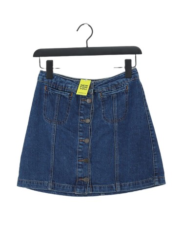 Topshop Damen Minirock S blau 100% Baumwolle kurz Mini