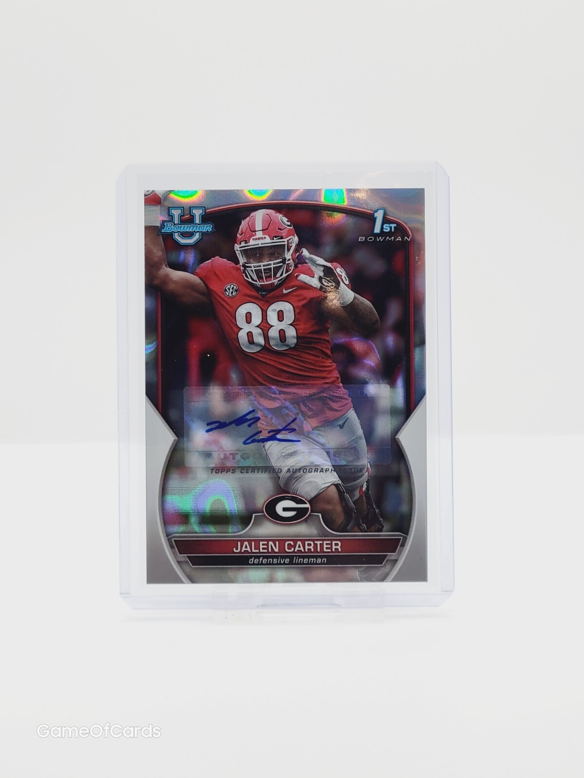 2022 Bowman Chrome U JALEN CARTER Lava Refractor Auto Autograph /199 - Georgia