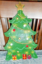 TREE PLASTIC VINTAGE WINDOW LIGHT UP DECORATION 18" HIGH CHRISTMAS HANGER STAR