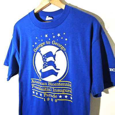 Vintage 80s George Bush T Shirt Vtg 1989 Republican Presidential Promo USA XL