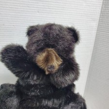 Vintage Folkmanis Furry Folk Puppets Black Bear Made in USA Stuffed Animal Toy