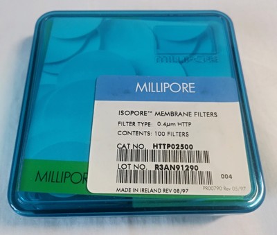 Millipore HTTP02500 PC membrane filter, 0.4 μm pore size | open ~150 filters