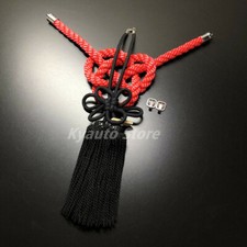 2pcs Jp New Mooel Red Kintsuna Rope Black Kiku Knot Car Rearview Mirror Charms 2pcs Jp New Mooel Red Kintsuna Rope Black Kiku Knot Car Rearview Mirror Charms