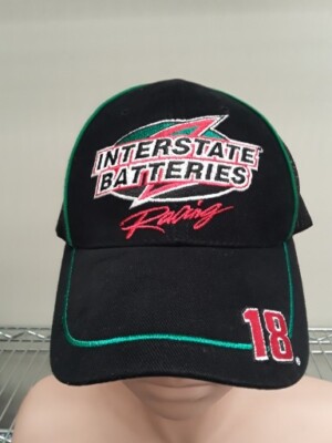 Interstate Batteries Racing #18 Kyle Busch Baseball Hat Black Adjustable Mesh 