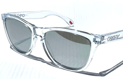 NEW Oakley FROGSKINS Clear Crystal POLARIZED Galaxy Chrome Lens