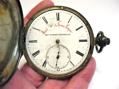 ANTIQUE M. J. TOBIAS LIVERPOOL RAILROAD TIME KEEPER POCKET WATCH