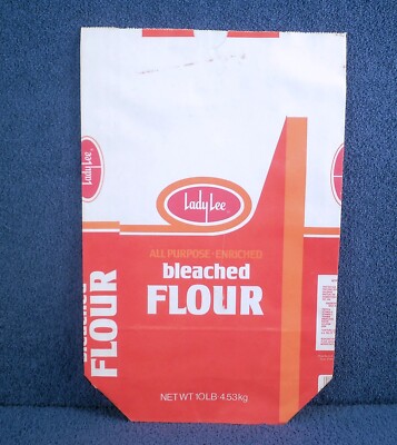 Lady Lee Vintage Paper Flour Sack, 10 Lb, Unused