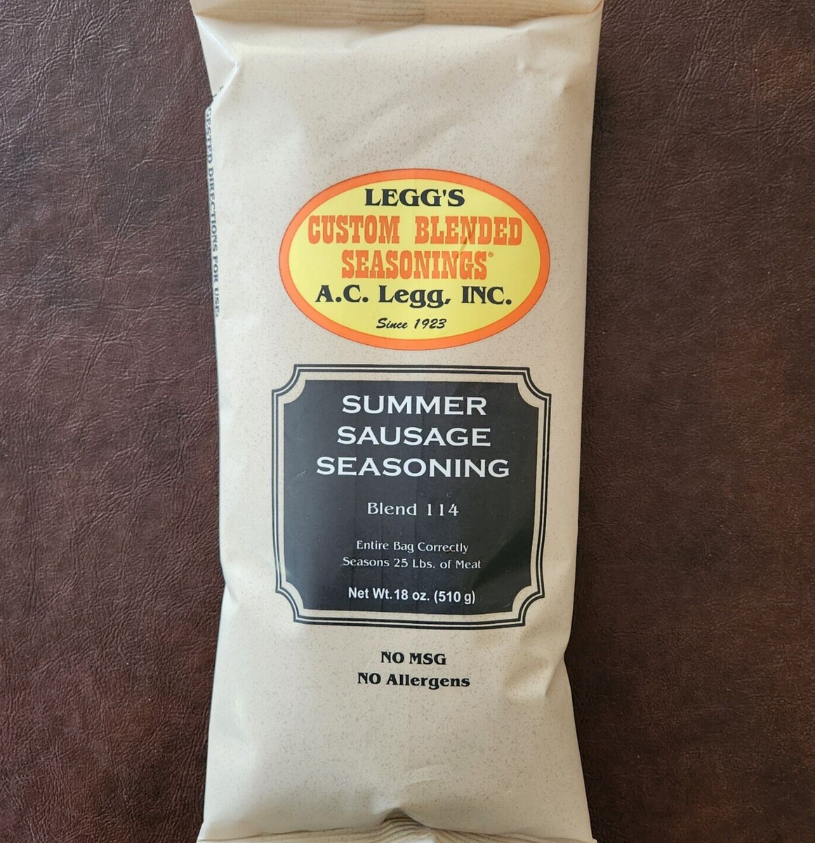 Legg Summer Sausage Seasoning Blend #114 for 25 LBS of Meat