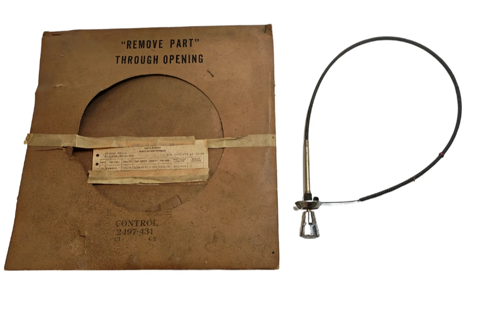 Dodge Dart 1964 cable de control de temperatura de calefacción con perilla cromada 2497431 nuevo en stock Foto 2 de 4