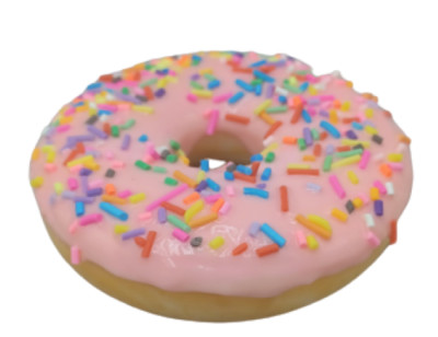 Display Fake Food Prop Strawberry Glazed Donut With Sprinkles