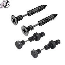 4pcs Stainless Steel Punk Spike Screw Bolt Stud Earrings Body Piercing Jewelry