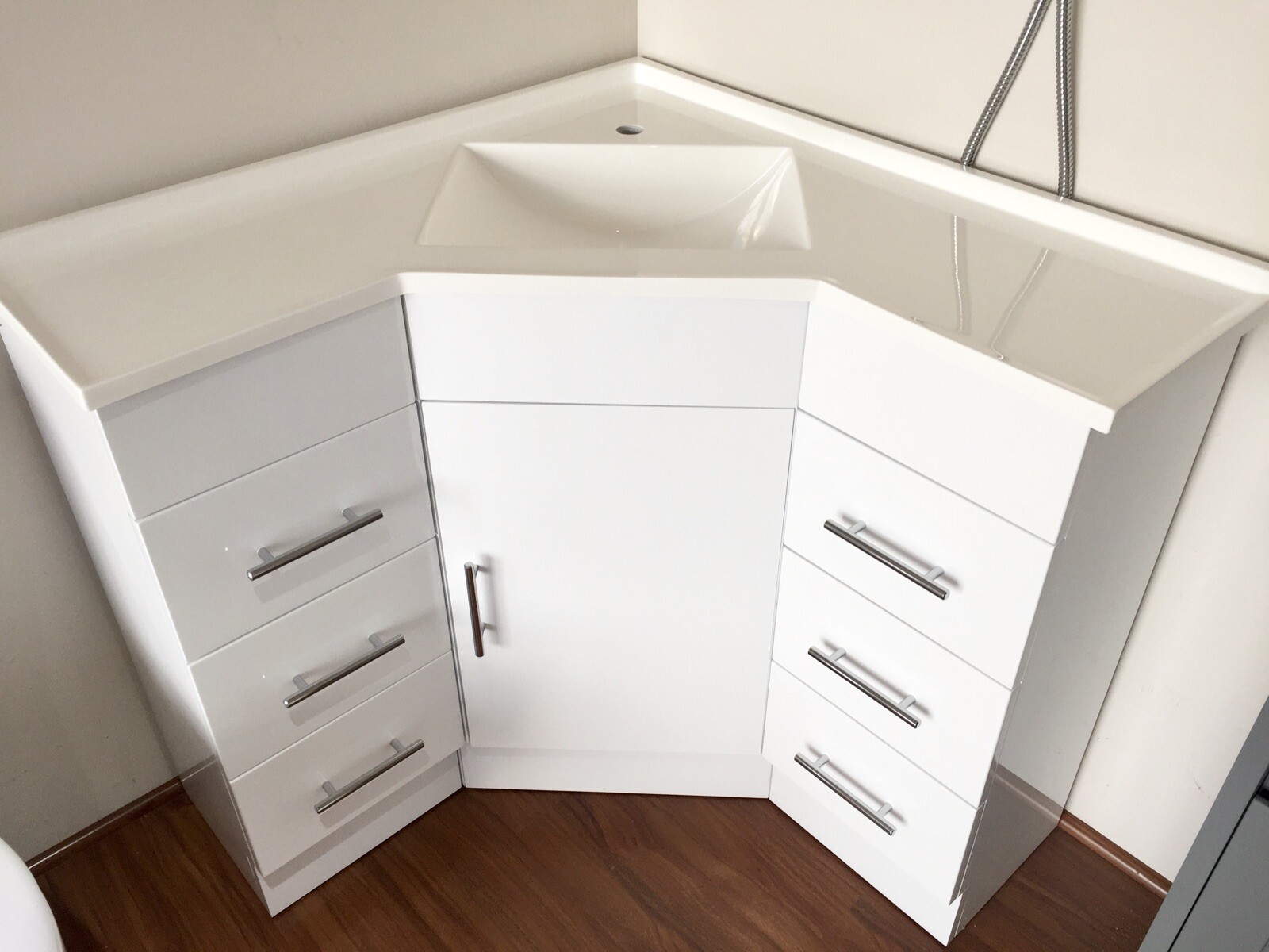 900*900mm Polymarble Basin Top Bathroom Corner Vanity eBay