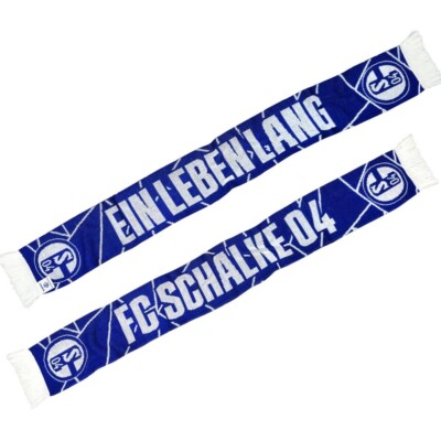 FC Schalke 04 Schal Ein Leben lang Fanschal Logo Schriftzug S04 Fanartikel Shop