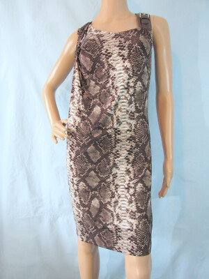 MICHAEL KORS Size M Brown White Snake Sleeveless Jersey