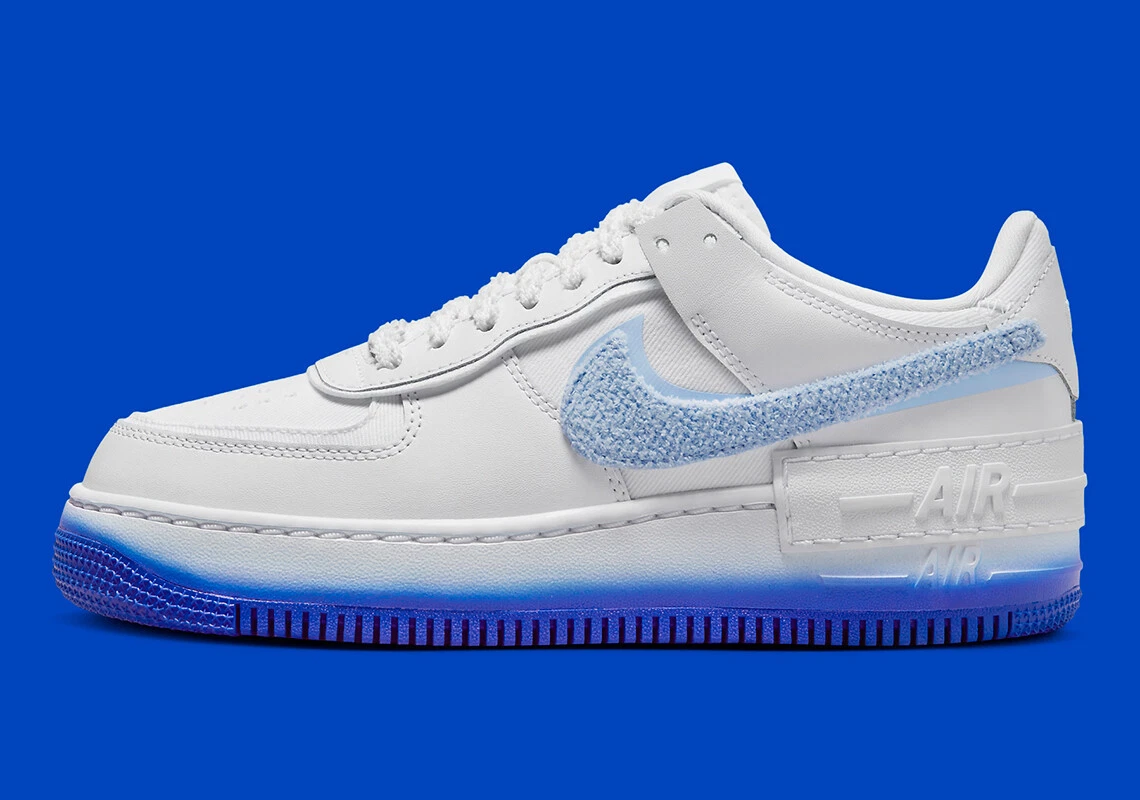 Nike Air Force 1 Shadow Low White Blue Chenille FJ4567 100 11.5