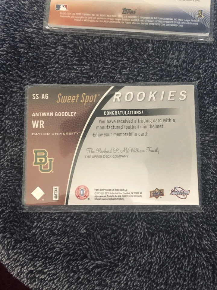 2015 Upper Deck Sweet Spot Helmets Antwan Goodley #SS-AG Rookie RC - Image 2 of 3