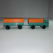Matchbox Lesney Mercedes Benz Truck 1 with Trailer 2 and Roof England