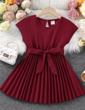 dress for girl 5t color burgundy