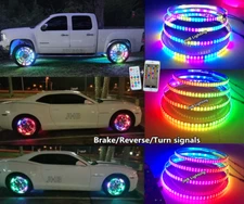 JHB 17.5" DOUBLE ROW CHASING Flow LED Multi-function Trucks Wheel Rim Lights Set