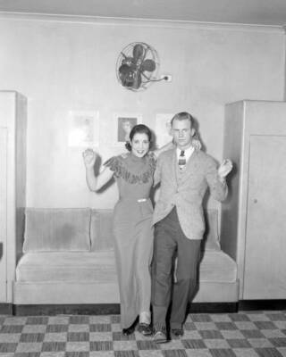 Ted Nelson of NYU demonstrating the Flea Hop at Roseland with Anit .. Old Photo