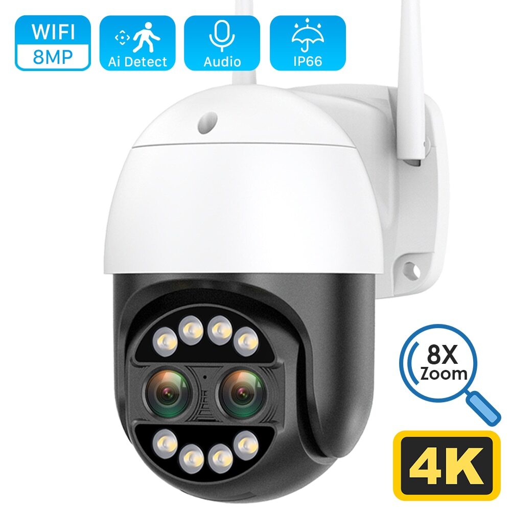 Camera Security Camera Dual-Lens Night Vision  Digital Zoom Surveillance Camera