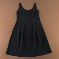 Ann Taylor Womens Size 4 Black Sleeveless Scoop Neck Pleated A Line Dress