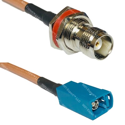 RG400 TNC FEMALE BULKHEAD to Fakra Z Female RF Cable FAST-SHIP LOT