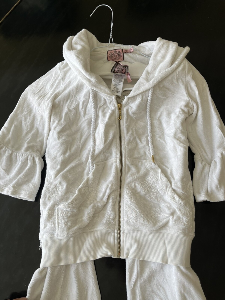 Y2K Juicy Couture White Terry Lace Tracksuit Size P | eBay