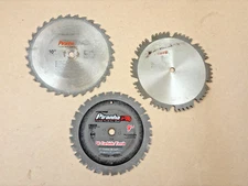 (3) B & D PIRANHA Carbide tipped Saw Blades 5/8" Arbor.  (2) 9" and (1) 10".