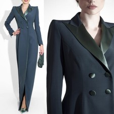 Navy Blue Mother of the Bride's Blazer Suit Dresses Slim Fit Tailored 4 Buttons
