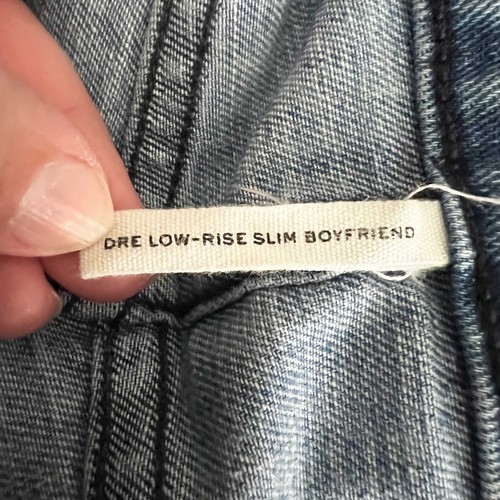 Rag & Bone Dre Low-Rise Slim Boyfriend Jean Mendecino blue distressed raw hem 29 - Picture 8 of 10