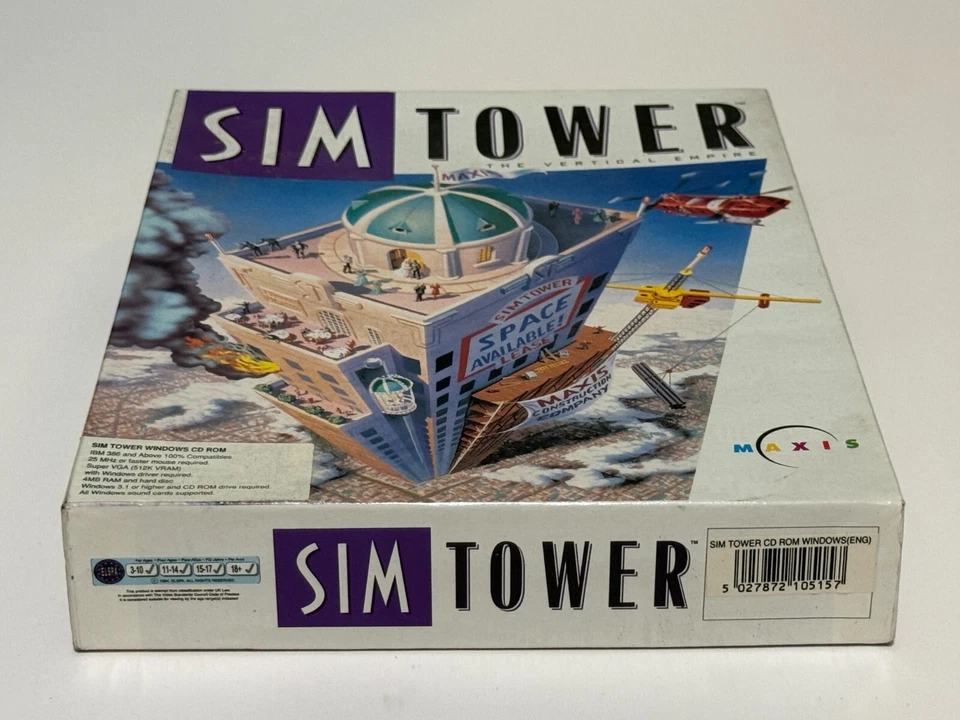 Sim Tower: The Vertical Empire - Maxis CD-ROM Windows Game (1994) - Image 3 of 4