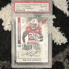 Panini 2015 Contenders Melvin Gordon Rookie Auto PSA 10 #132 Wisconsin Badgers