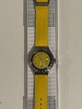 SWATCH Watch Happy Yellow 1997 Rare 1990 35mm - New Battery