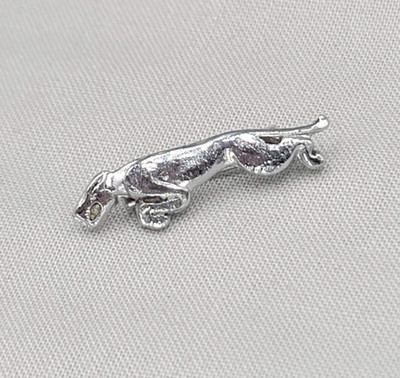 Vintage Jaguar XJ XK E Automobile Motor Car Lapel Pin Badge Emblem 1'' Silvertone