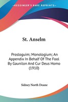 St. Anselm | Taschenbuch | Englisch | 2007 | Kessinger Publishing, Llc