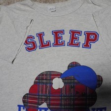 Vintage 1990s Single Stitch Milaca Sleep Graphic T-Shirt Made in USA One Size Gr