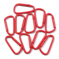 10Pcs Alloy Carabiner Key Chain Clip Colorful D-Shaped Spring Buckle Hook for DI
